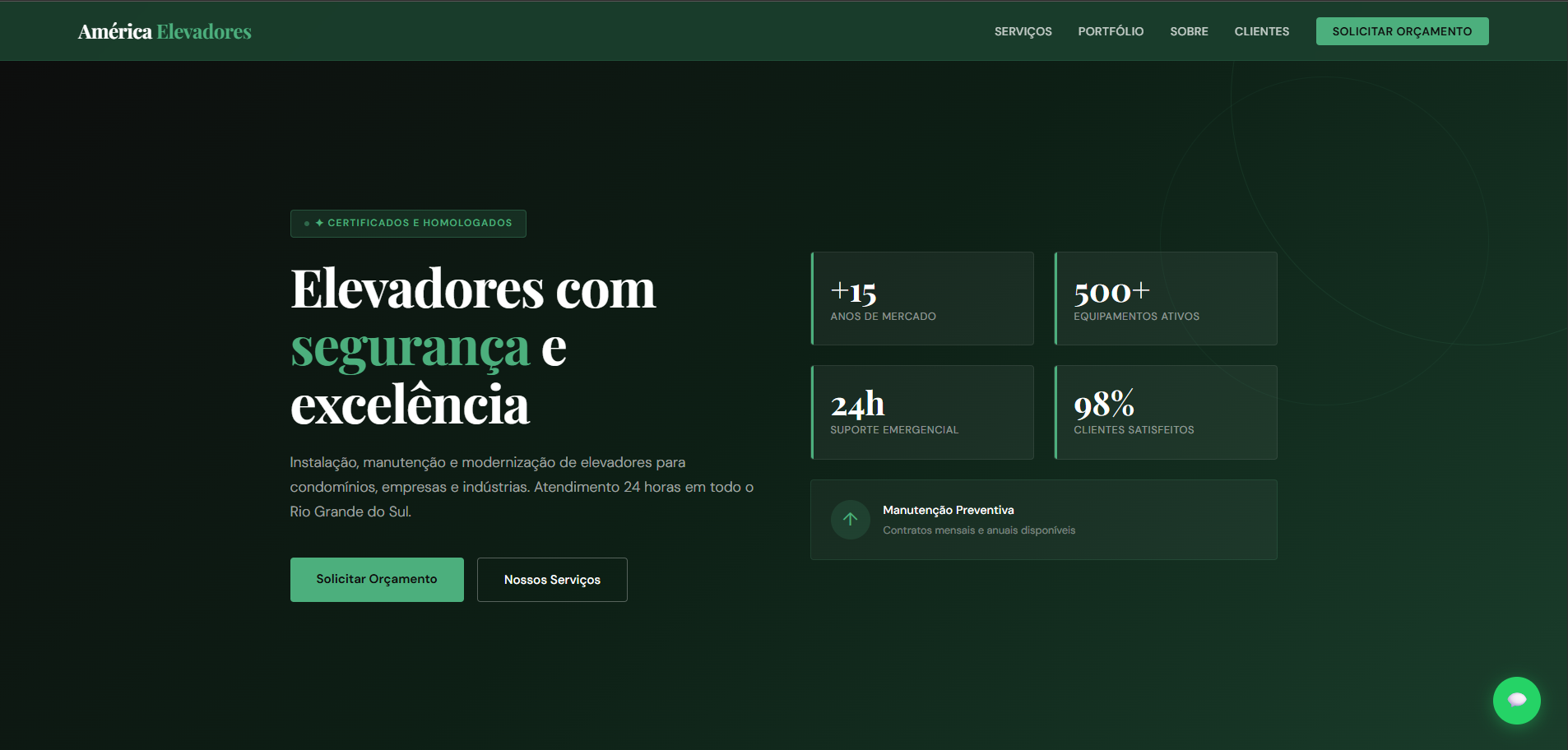 Projeto Site America Elevadores